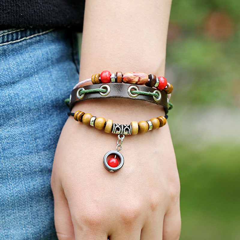 Multiayer-Perlen-Kuhspannenarmband