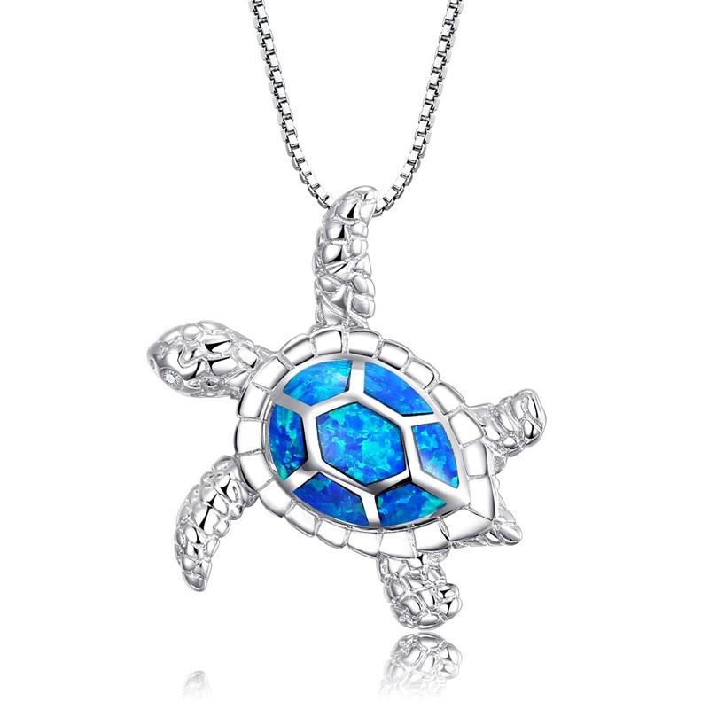 Collier de tortue de mer Blue Opale