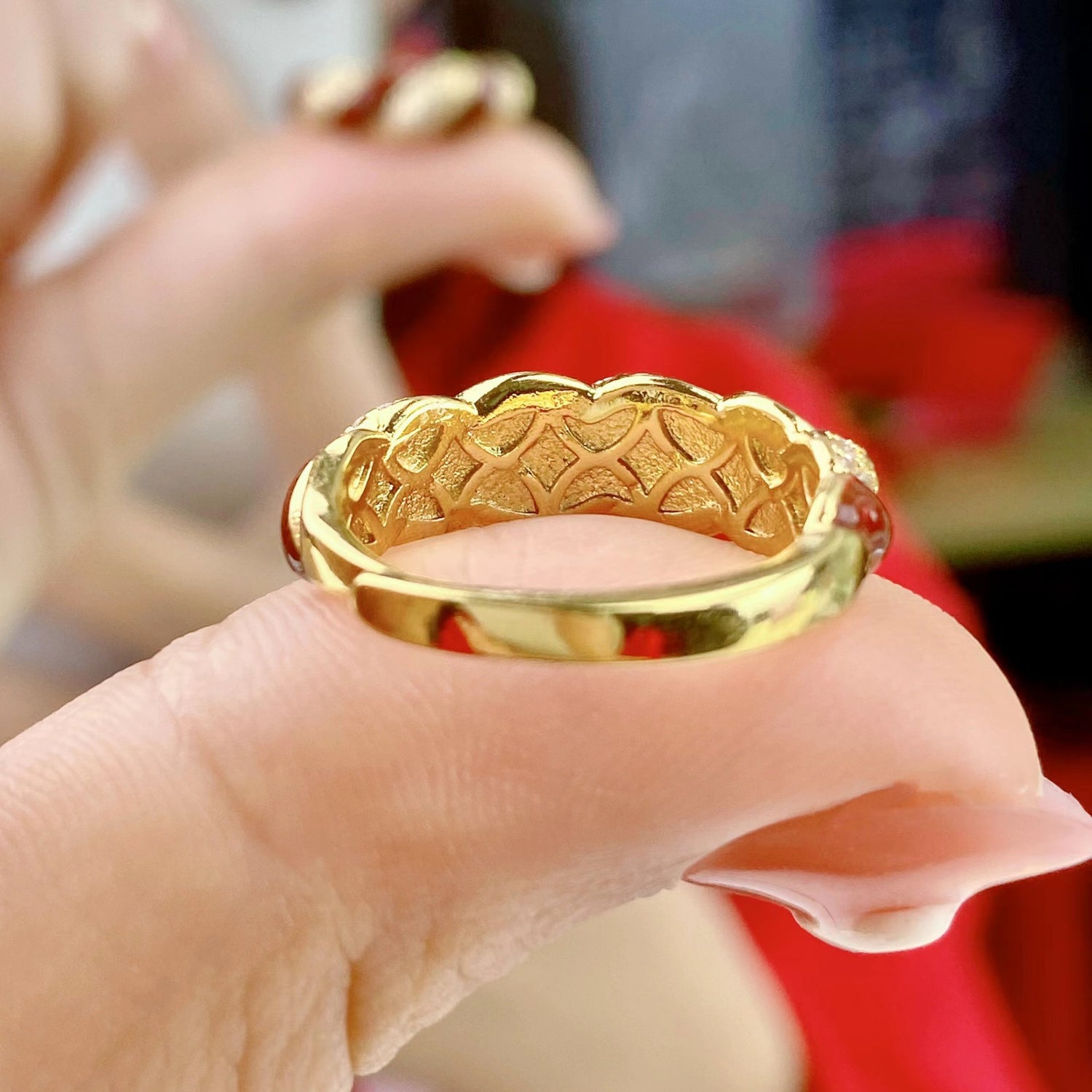 Vintage Enamel Twisted Ring