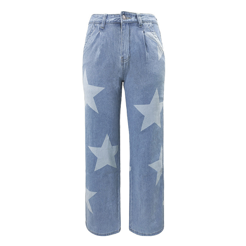 Pants Loose Casual Pentagram Jeans
