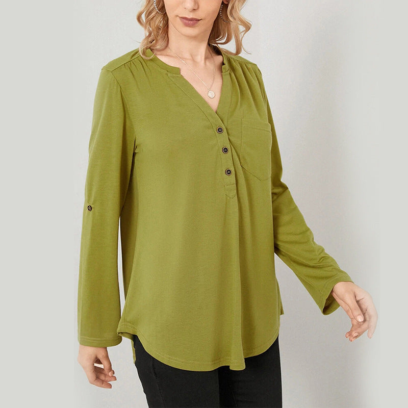 Top in chiffon irregolare solido