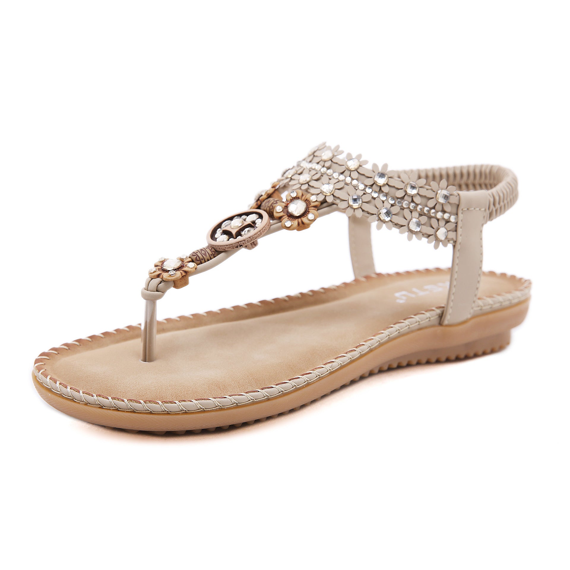 Sandalias de playa retro con cuentas bohemias