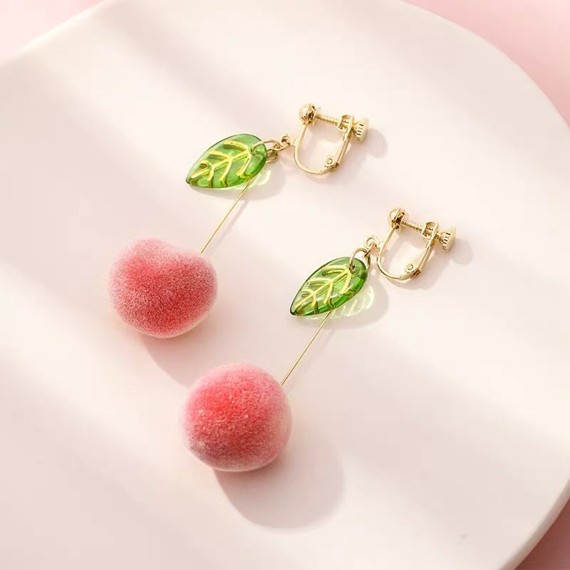 Cute Peach Fruit Earrings