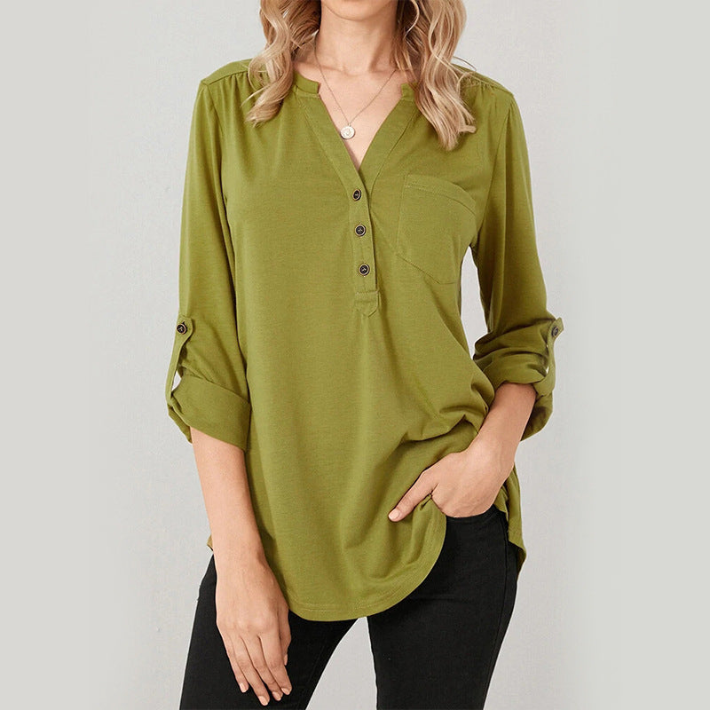 Solid Irregular Chiffon Top