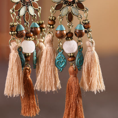 Bohemian Fashion Flower Tassel Earrings