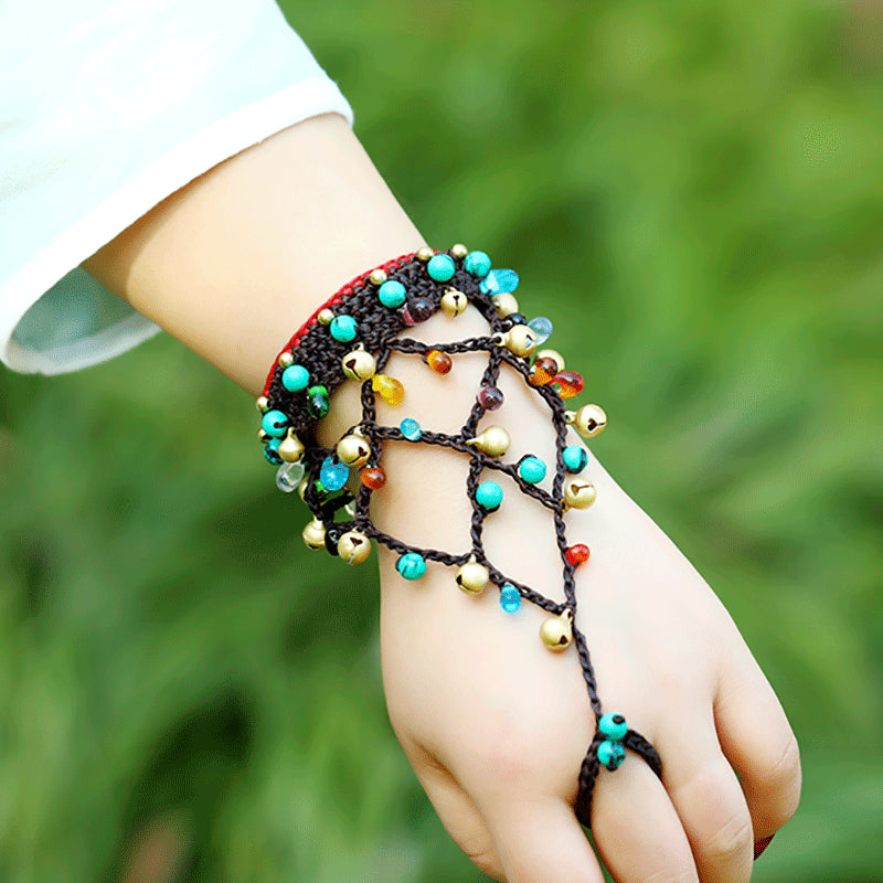 Bohemian Hand Woven Bracelet in Turquoise Glaze