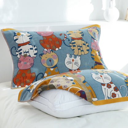 Cute Cat Cotton Pillow Towel