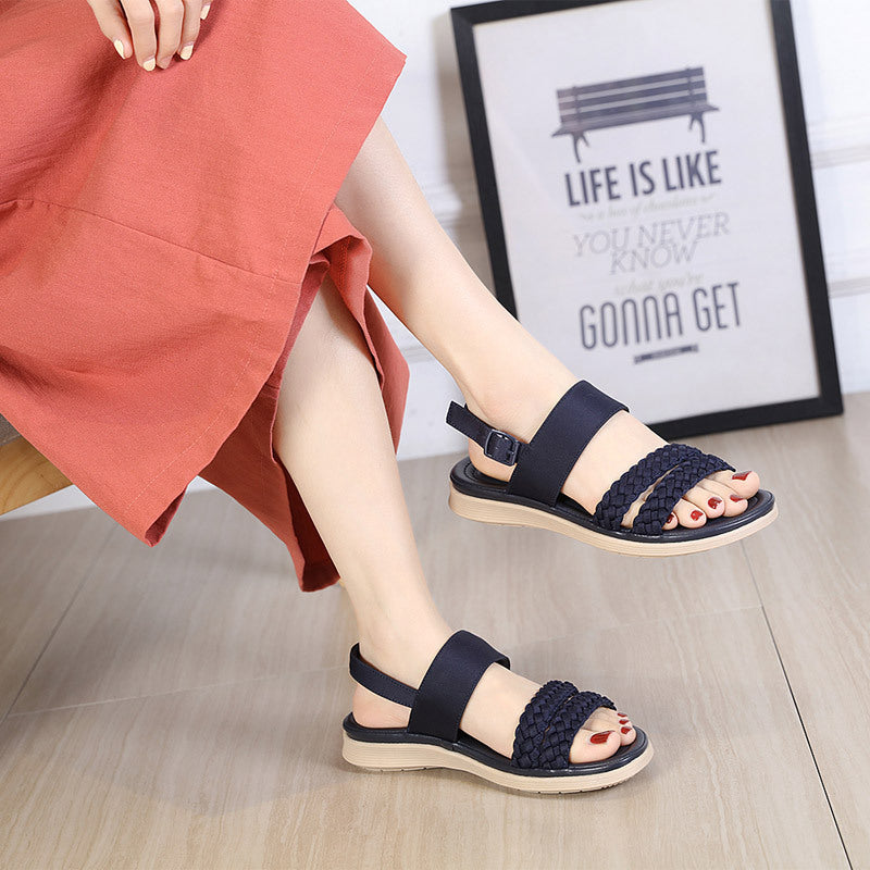 Mode Retro gewebt bequeme Sandalen