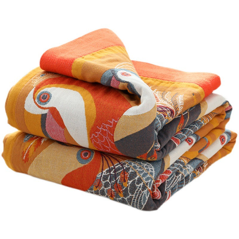 Colorful Oriole Six-layer Gauze Thicken Nap Blanket