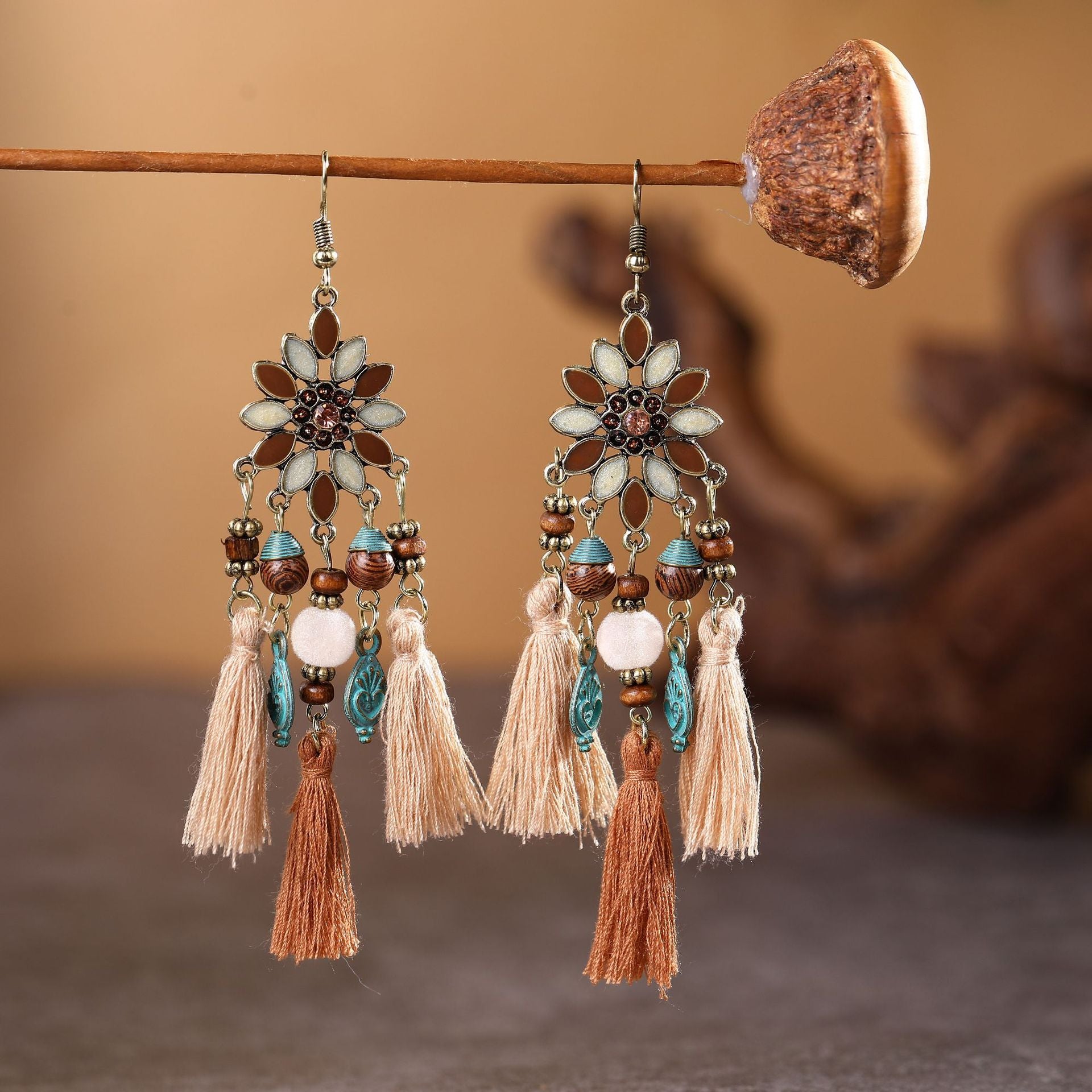 Bohemian Fashion Flower Tassel Earrings