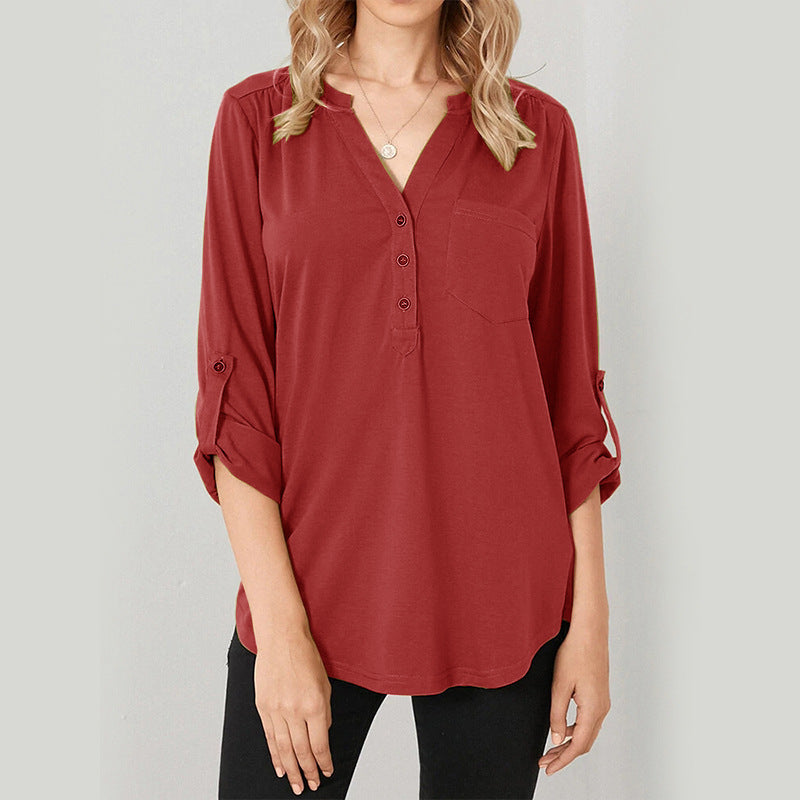 Top in chiffon irregolare solido