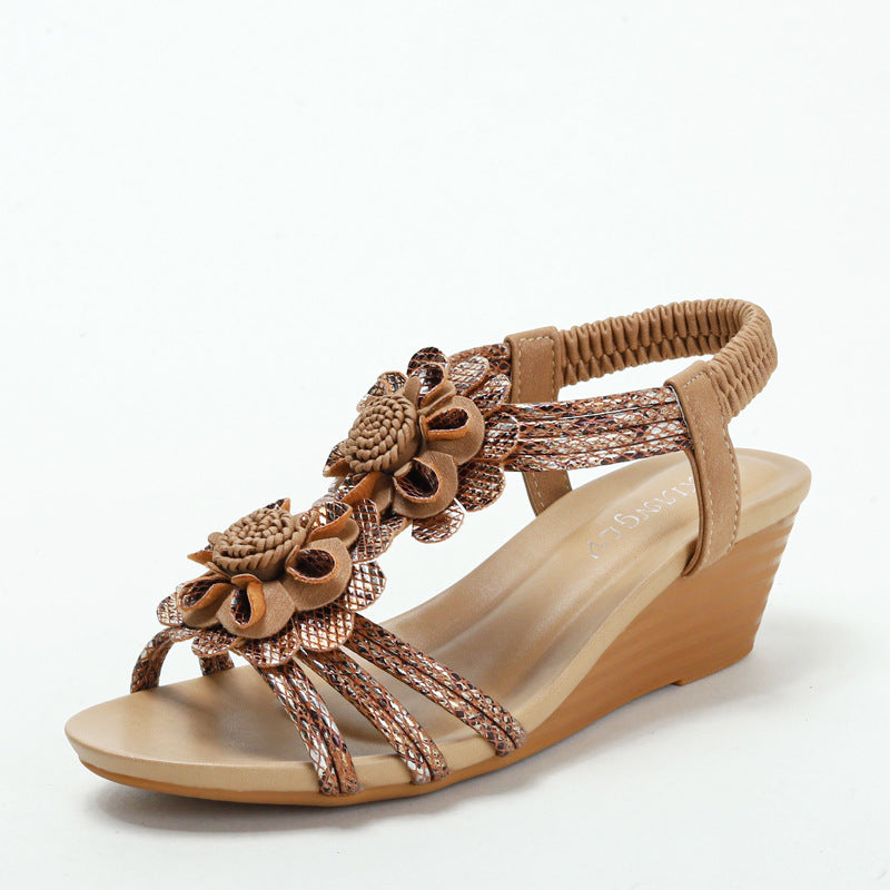 Retro Wedge Flower Comfortable Sandals