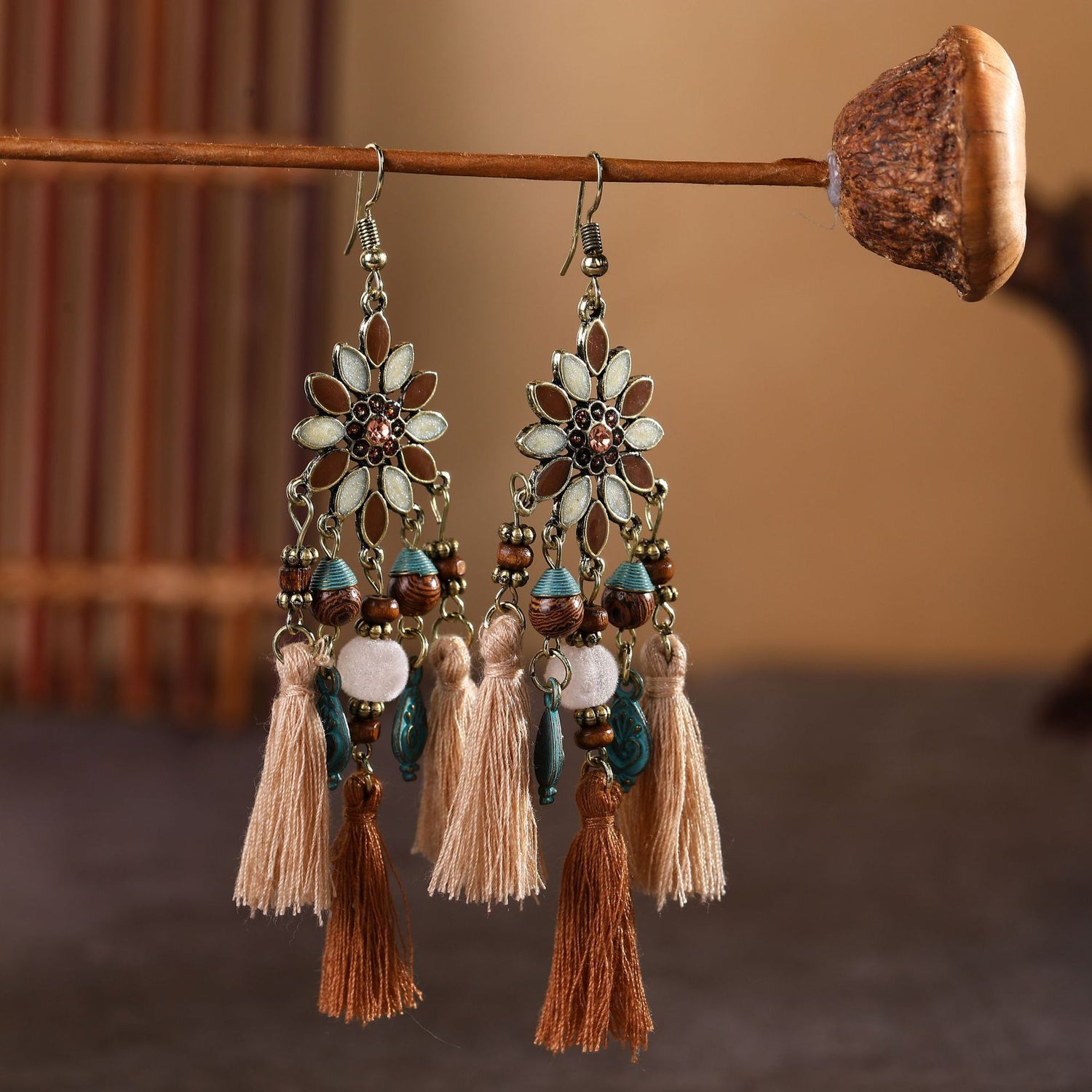 Bohemian Fashion Flower Tassel Earrings