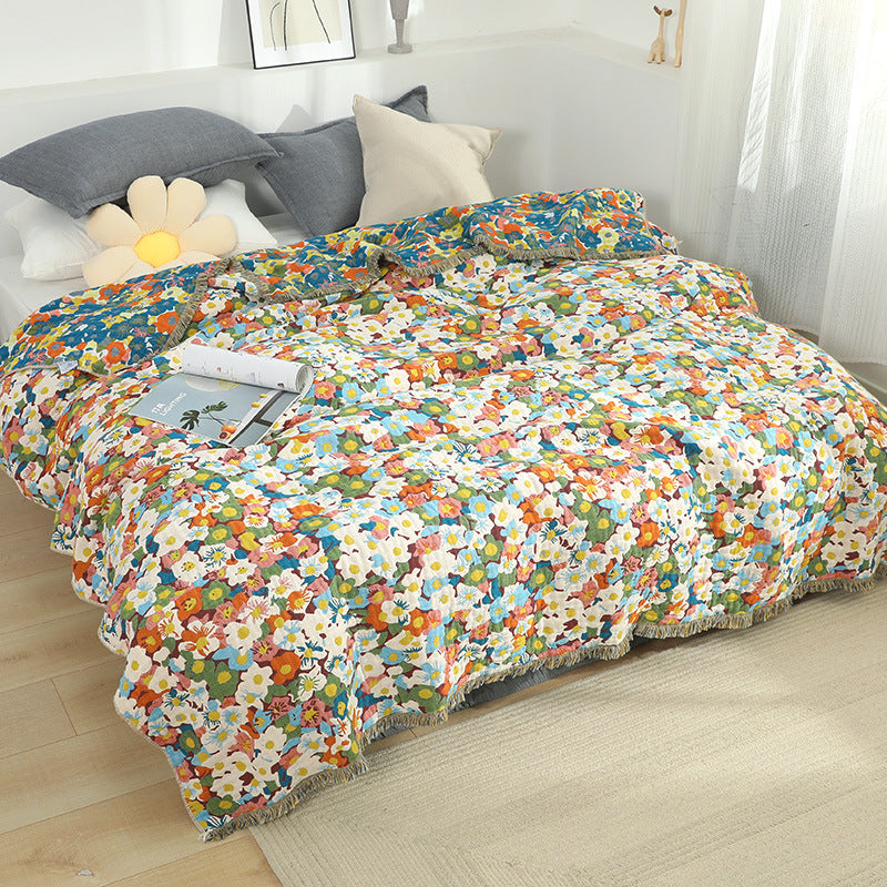 Six-layer Countryside Floral Sofa Cover