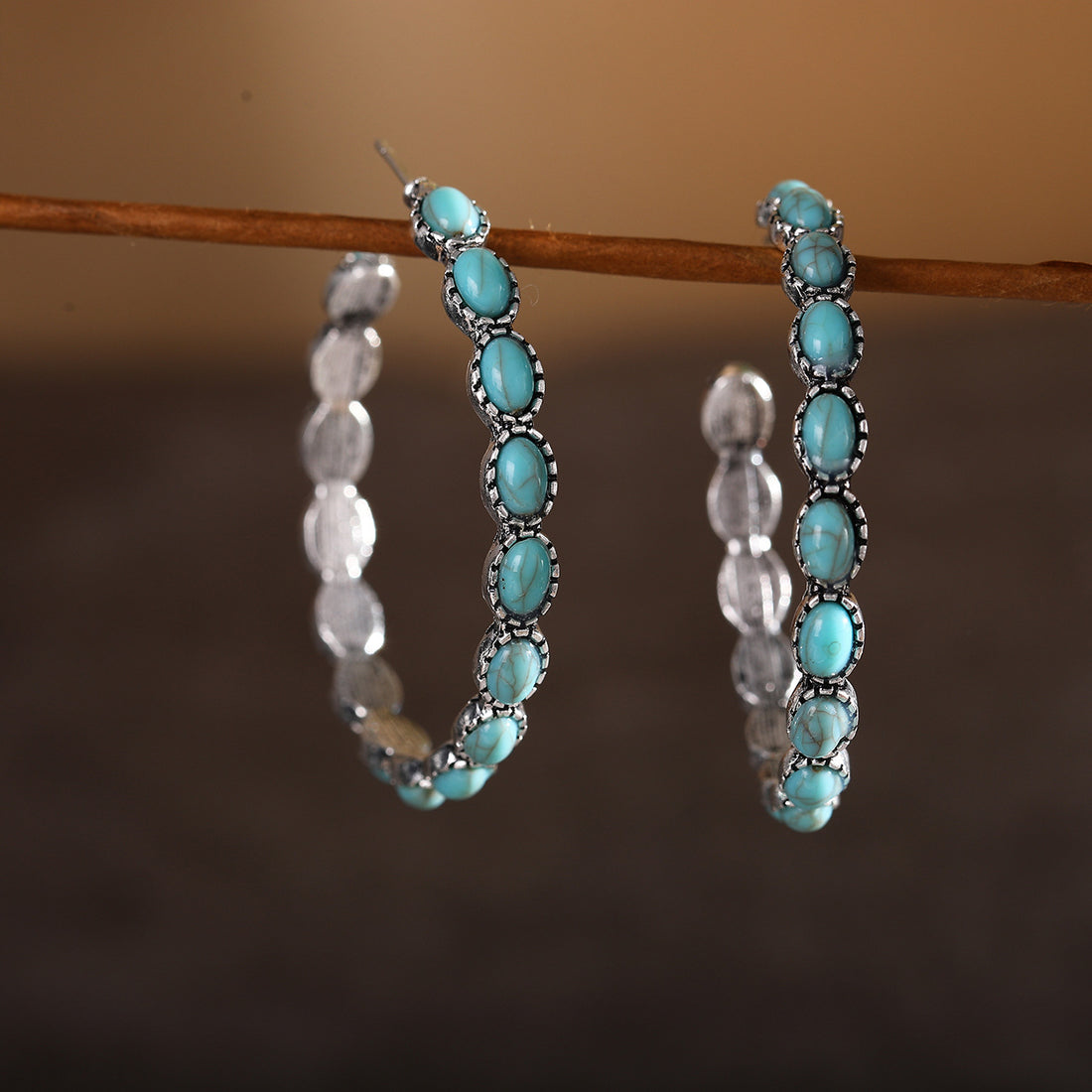 Creative Exaggerated Turquoise Earrings