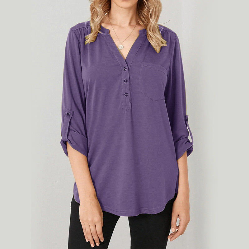 Top in chiffon irregolare solido