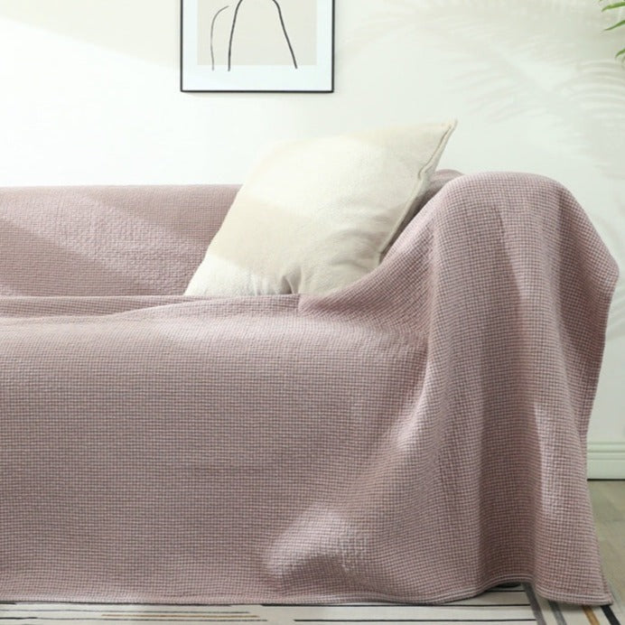 Simple Style Lattice Bedcover Sofa Blanket