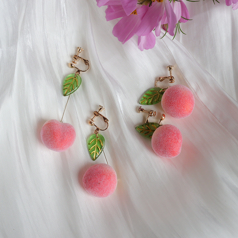 Cute Peach Fruit Earrings