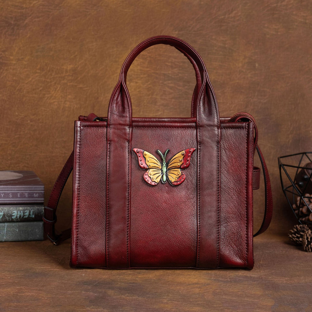 Classic Solid Leather Women Handbag
