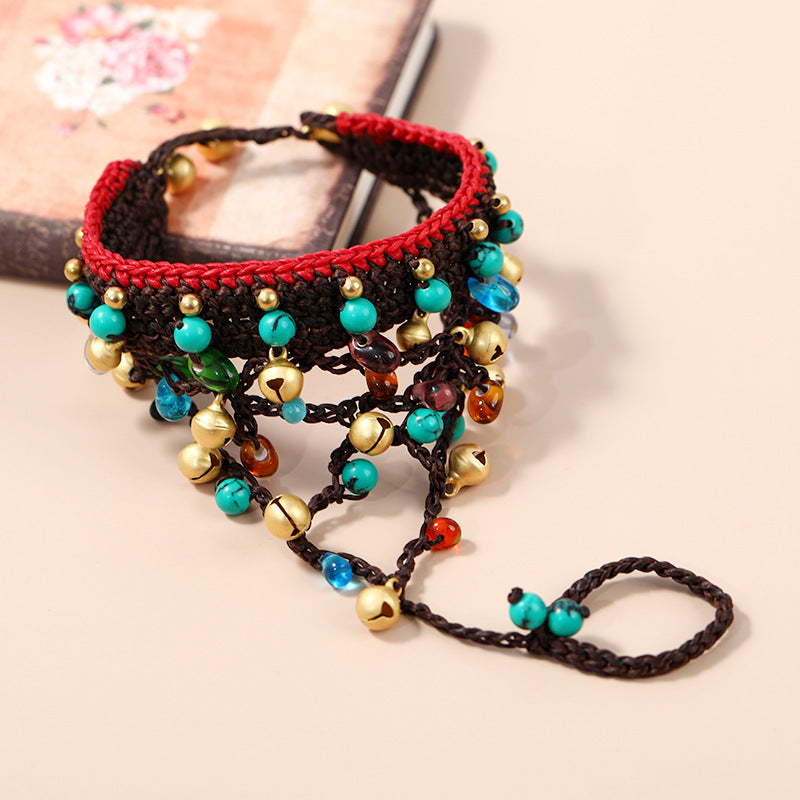 Bohemian Hand Woven Bracelet in Turquoise Glaze