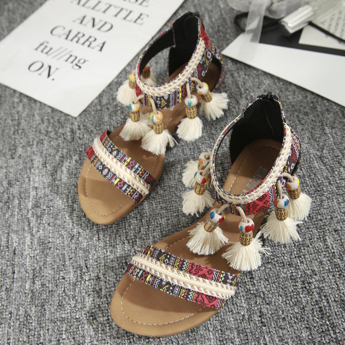 Bohemian Rhinestone Comfy Sandals