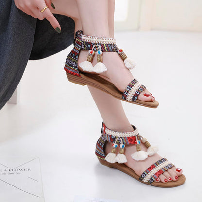 Bohemian Rhinestone Comfy Sandals