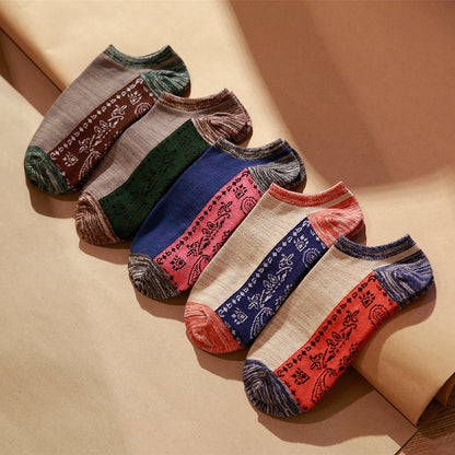 Spring Jacquard Color Matching Socks (5 paia)