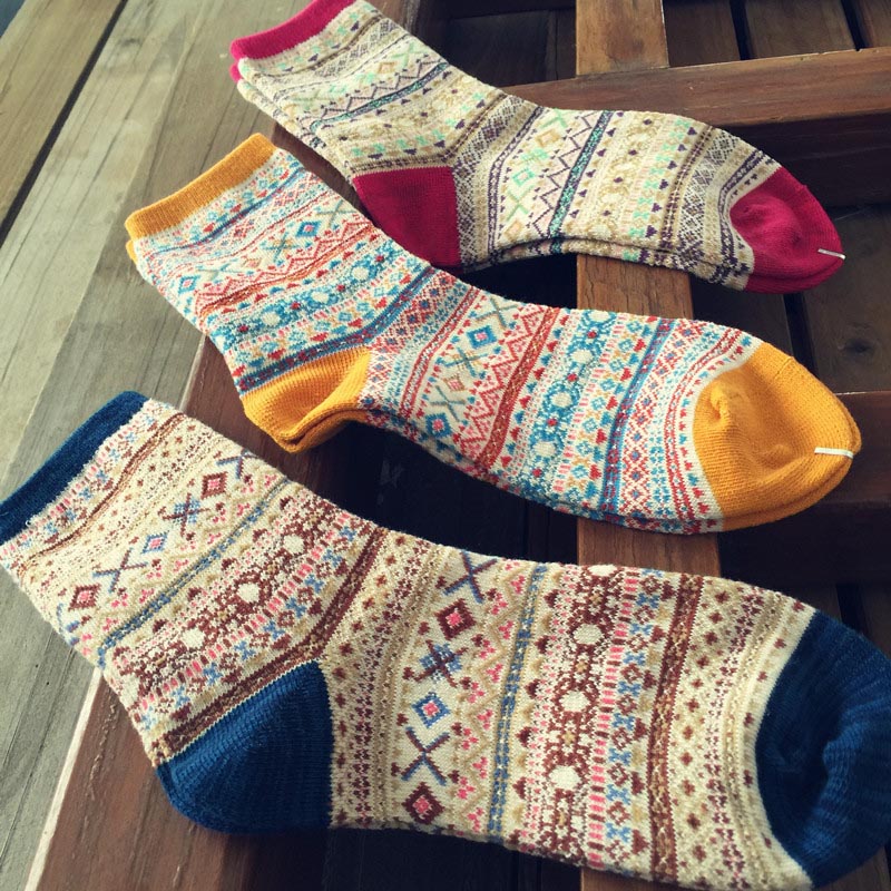 Bohemian warm gemütliche weiche Socken