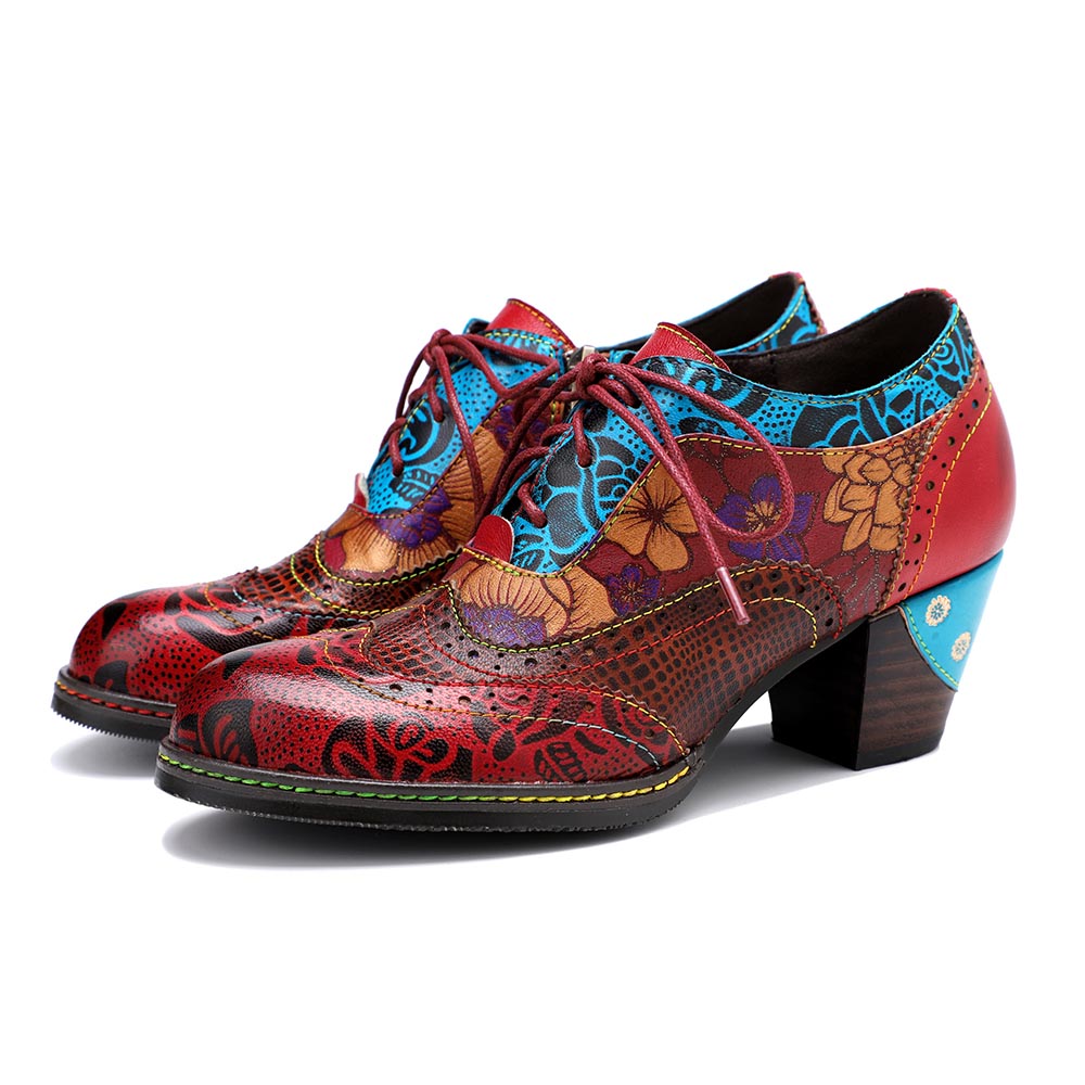 Floral Pattern Splicing Comfy Shoes