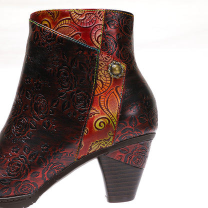 Retro handgefertigte Blumenstiefel mit Blumenstiefeln