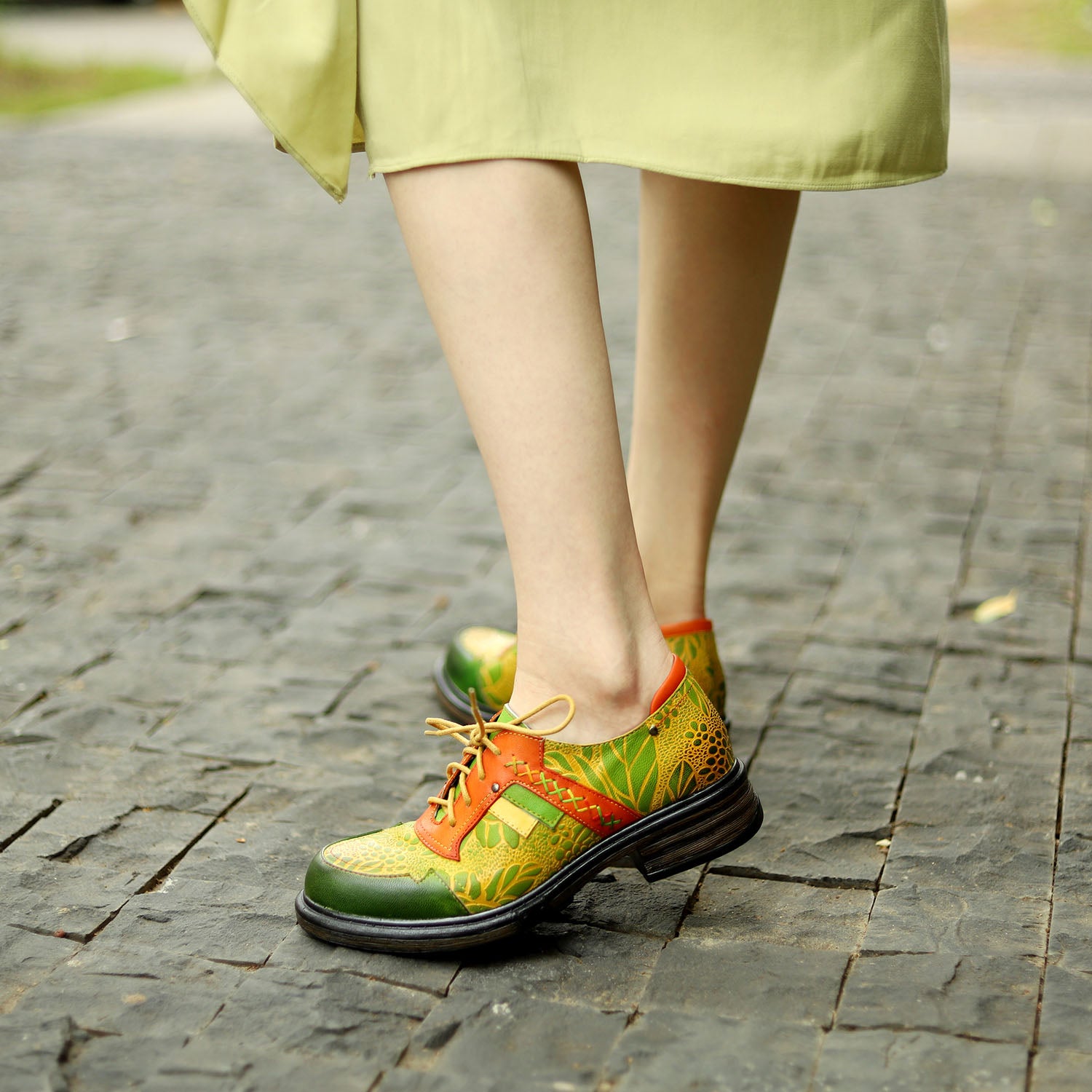 Hand-printed Flat Cozy Shoes