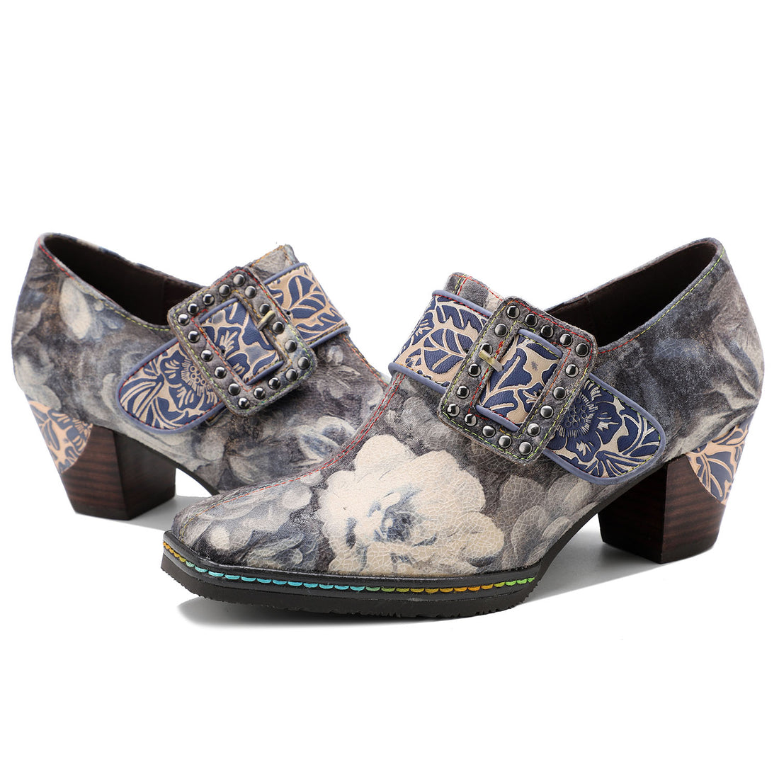 Hand-painted Genuine Leather Pumps