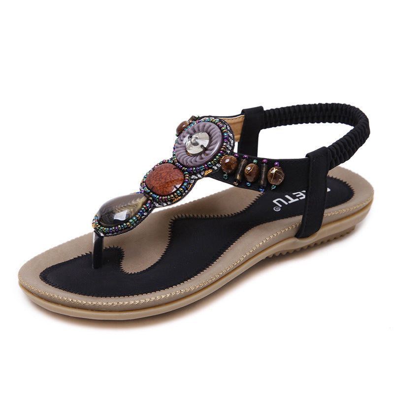 Einfache Böhmen -Fischgräten -Sandalen