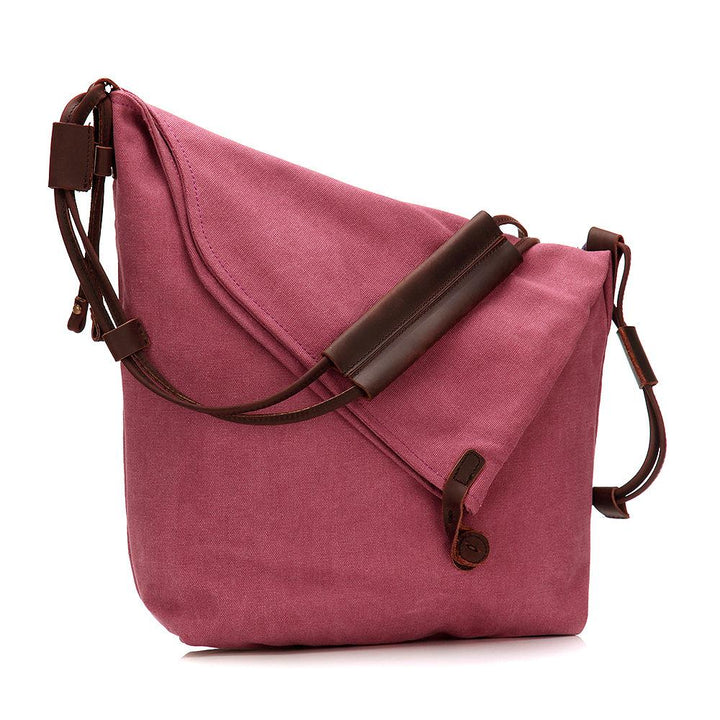 Women Canvas And Leather Crossbody Bag