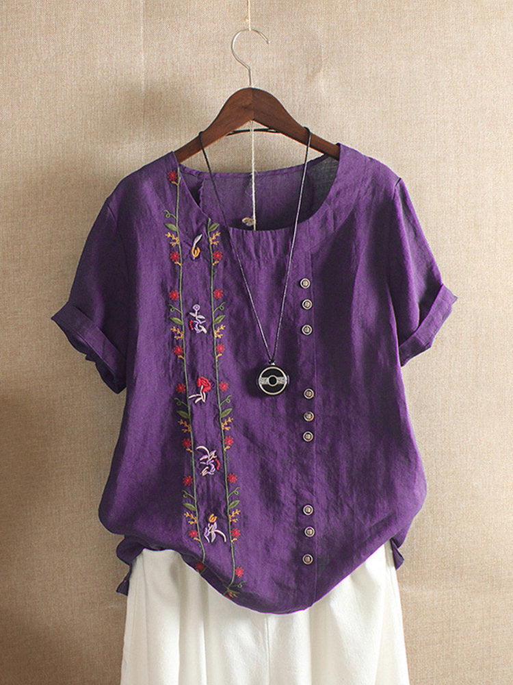 Bohemian Embroidery Floral T-Shirt