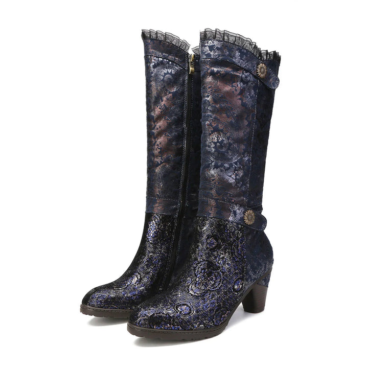 Handmade Floral Lace Elegant Boots