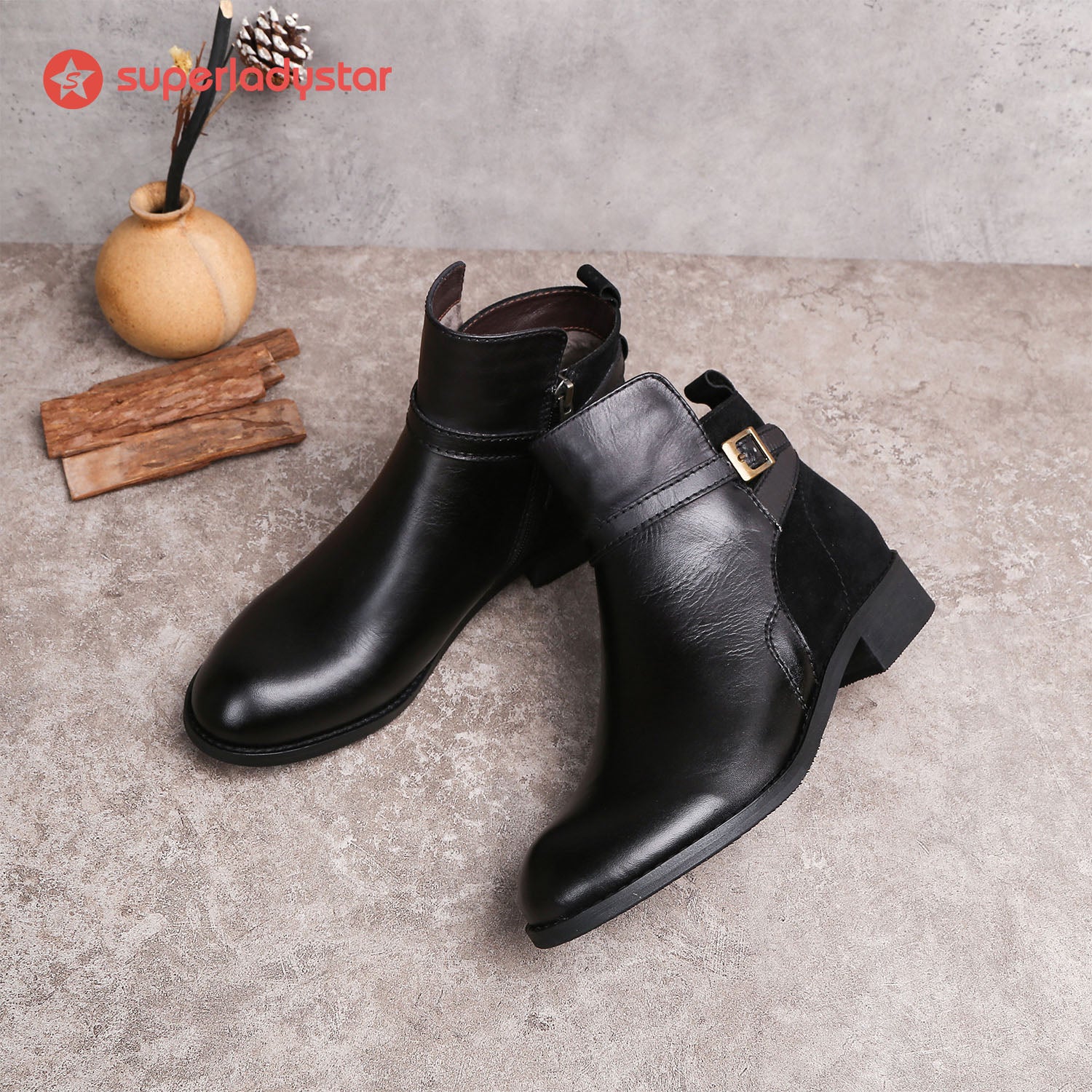 Cozy Leather Flat Boots