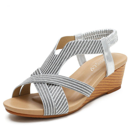 Bohemian Peep-Toe Comfort Sandalen