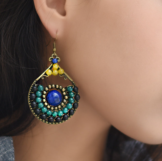 Retro Simple Elegant Agate Earrings