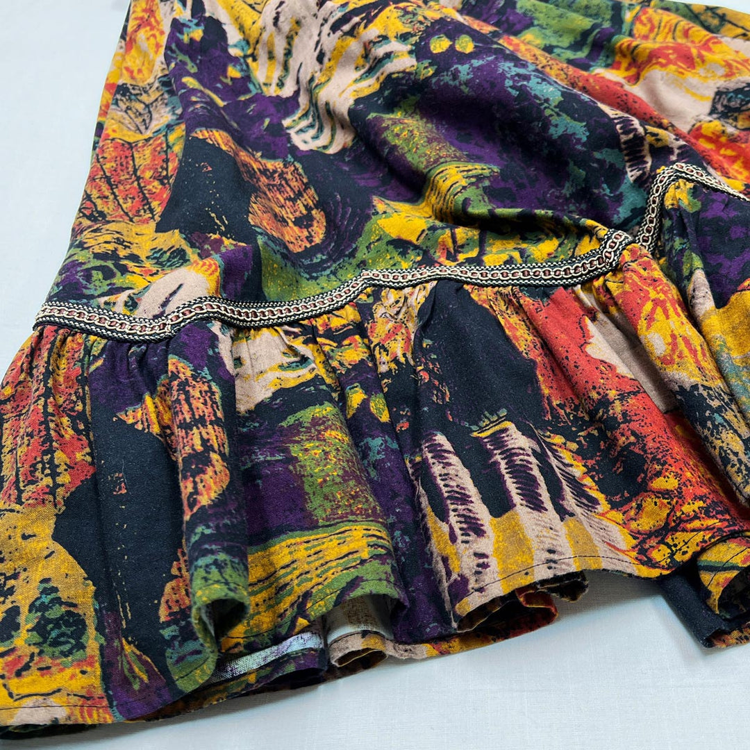 Ethnic Print Cotton Long Skirt