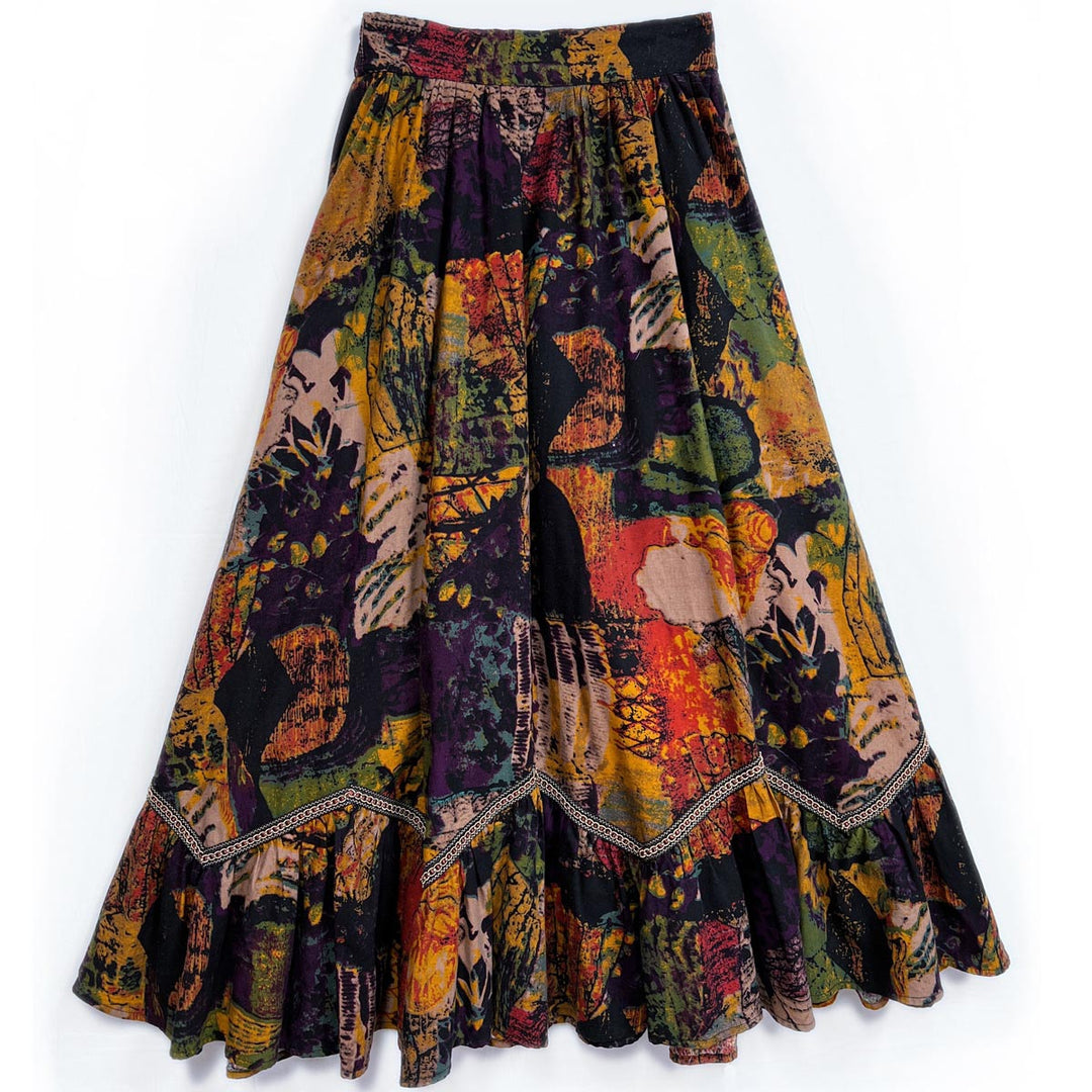 Ethnic Print Cotton Long Skirt
