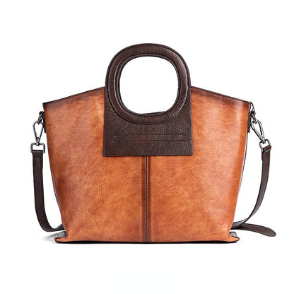 Vintage-Inspired Genuine Leather Crossbody Bag