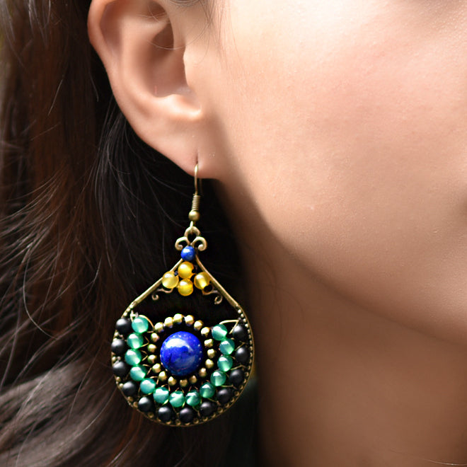 Retro Simple Elegant Agate Earrings