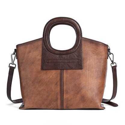 Vintage-Inspired Genuine Leather Crossbody Bag