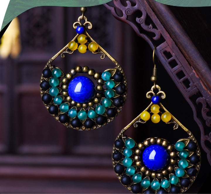 Retro Simple Elegant Agate Earrings