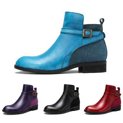 Bottes plates en cuir confortables