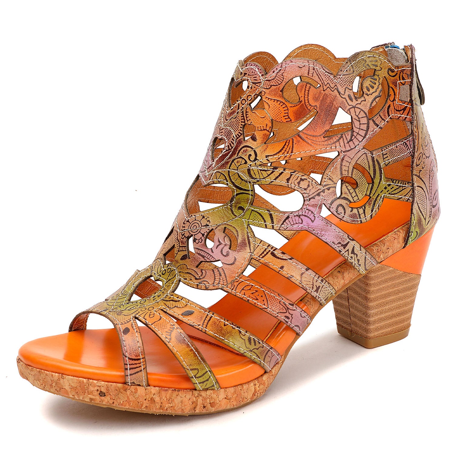 Bohemia Leather Snake Pattern Comfy Sandals