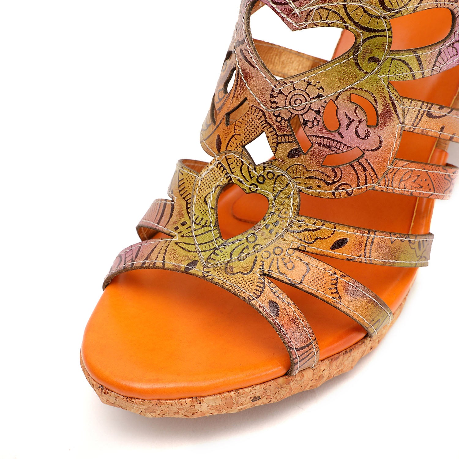 Bohemia Leather Snake Pattern Comfy Sandals