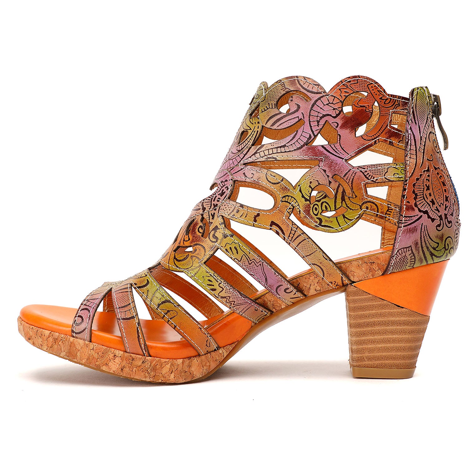 Bohemia Leather Snake Pattern Comfy Sandals