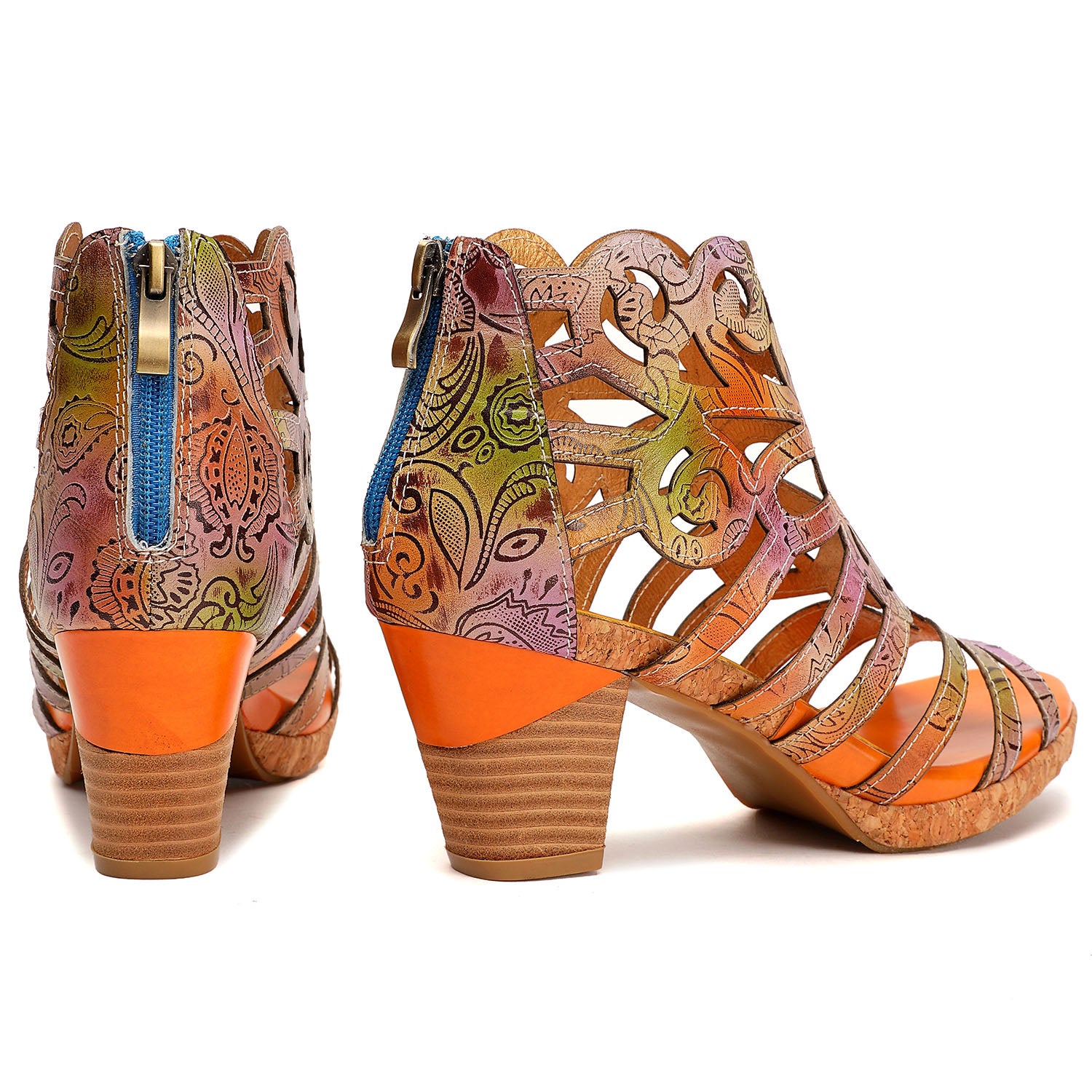 Bohemia Leather Snake Pattern Comfy Sandals